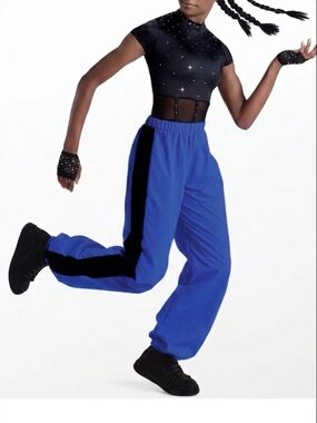 Weissman | Pound the Alarm Two Piece Royal Blue Black Hip Hop Dance Costume, MC